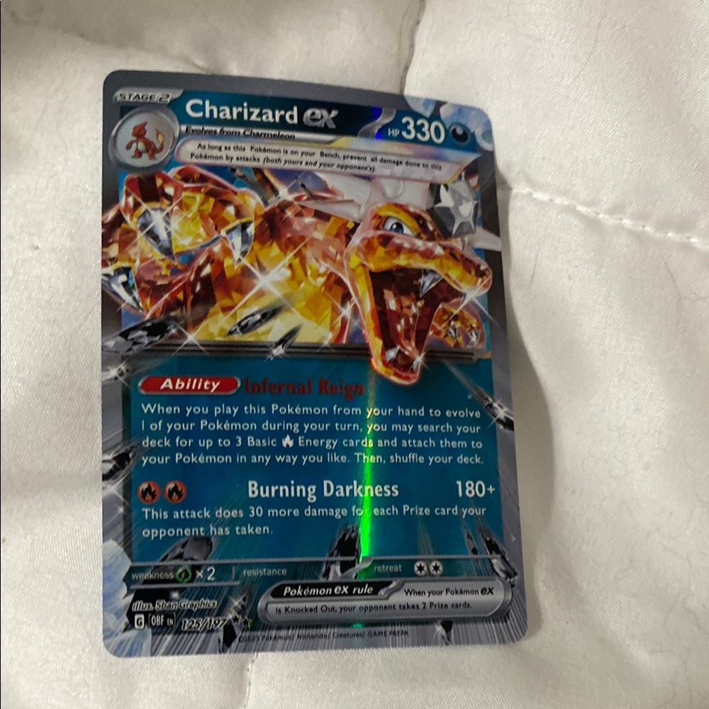 Pokemon Charizard EX Card - Blue and Orange
